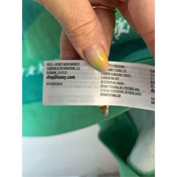 Disney Parks Mickey Mouse Green Striped Crewneck Sweatshirt Oversized XL - Picture 6 of 7